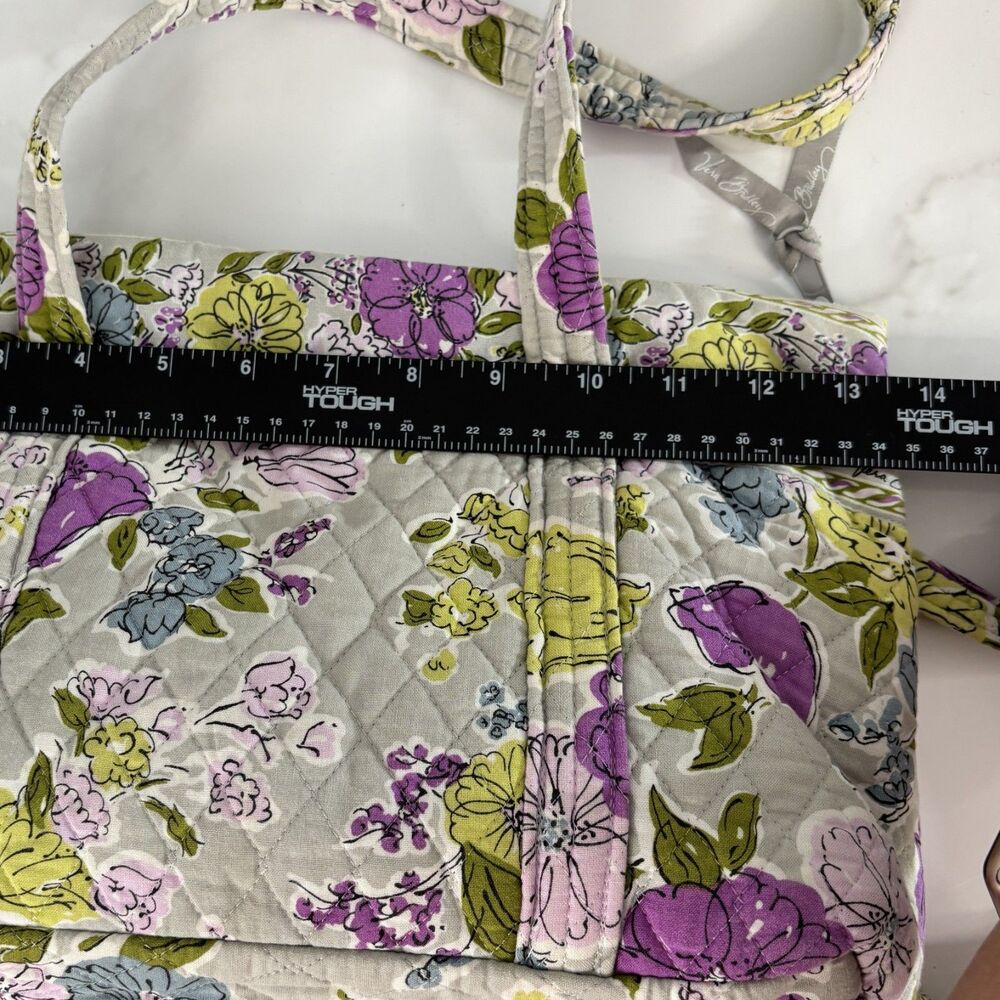 Vera Bradley Watercolor Purse Tote Bag Shoulder Zip Close Floral RETIRED PRINT - Picture 6 of 7